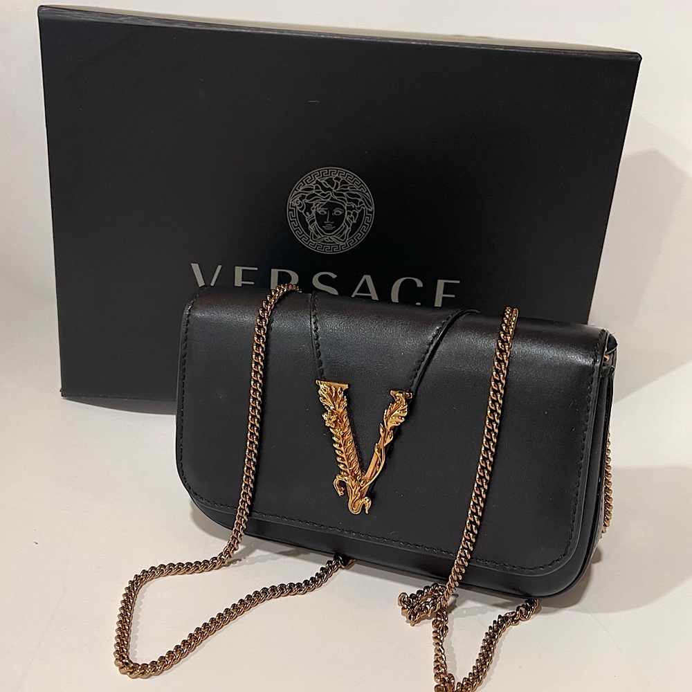 Versace Women's Black Virtus Evening Bag